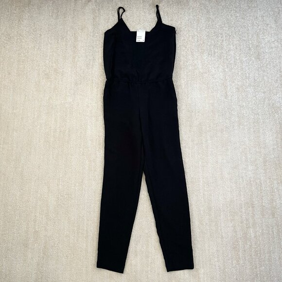 NWT H&M Black Plunge Mesh Cocktail Jumpsuit 4 - Picture 1 of 10